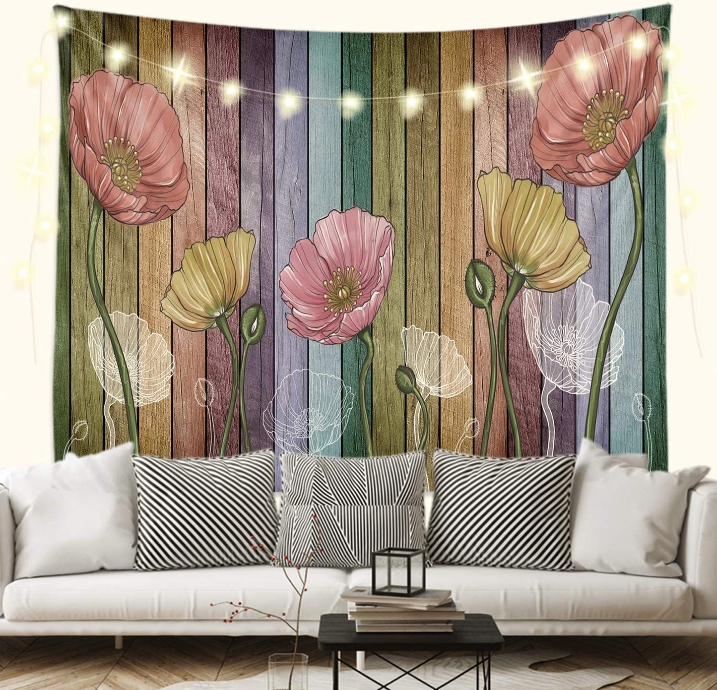 fangzhuo Mountain Tapestry Wall Hanging Pink Sunset Nature Landscape Tapestry Wall Decor for Livingroom Bedroom Dorm Home W59 x L51