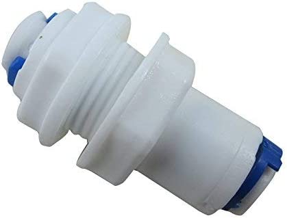 SENSTREE Tube Bulkhead Connector Push Fit Quick Connect for RO Water Reverse Osmosis System (Pack of 5) (1/4" Tube Bulkhead Connector)