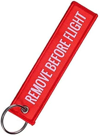 LzTech 5 Pack Graduation Gift Remove Before Flight Double Sided Embroidered Fabric Keychain Ring Key Chain Aviation ATV UTV Motorcycle Pilot Crew Tag Lock Friendship Students