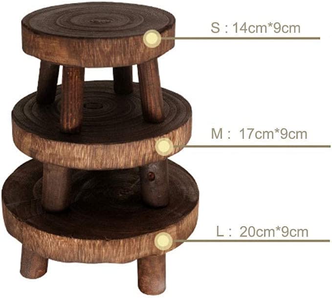 Gentlecarin Wooden Plant Stand, Wooden Plant Pot Holder Small Stool Flower Stand Office Living Room Bedroom Round Flower Pot Rack 6cm High