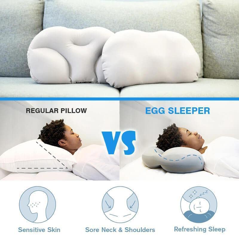 WGFUT Well Sleep Cloud Pillow,3D Ergonomic Pillow Relieve Neck Pain, Neck Pillow, Microbeads Pillows (White)