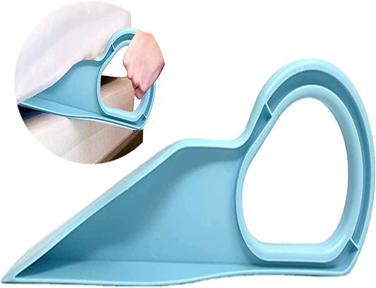1 Pack Blue Mattress Lifter,ABS Mattress Lifter Wedge Tool, Mattress Wedge Elevator to Changing Sheets Bed,Ergonomic Bed Making Wedge Elevator Lifting Holder (Large 35X13.5X7.5CM)