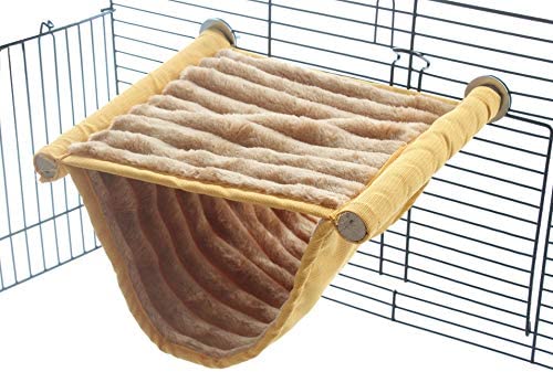Small Animal Double Bunkbed Hanging Fleece Bed Hammock Cage Toy Play Platform for Hamster Mice Guinea Pig Other Small Animal Pets