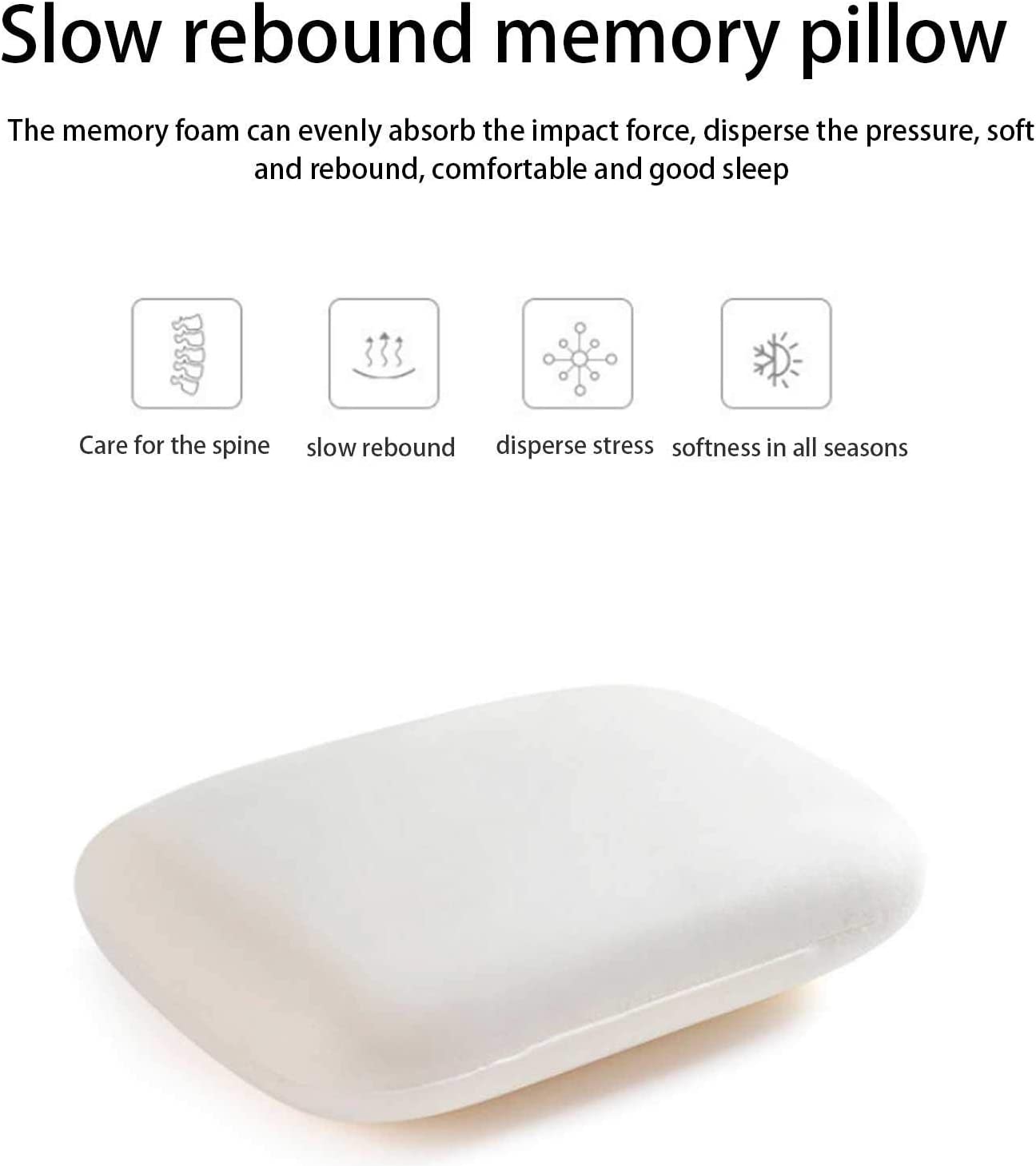 Todaytop Rectangle Memory Foam Travel Pillow, Soft Slow Rebound Head and Neck Cushion with Plush Removable Cover, Perfect for Airplane Carry-on Lumbar Pillow,39x28x9cm
