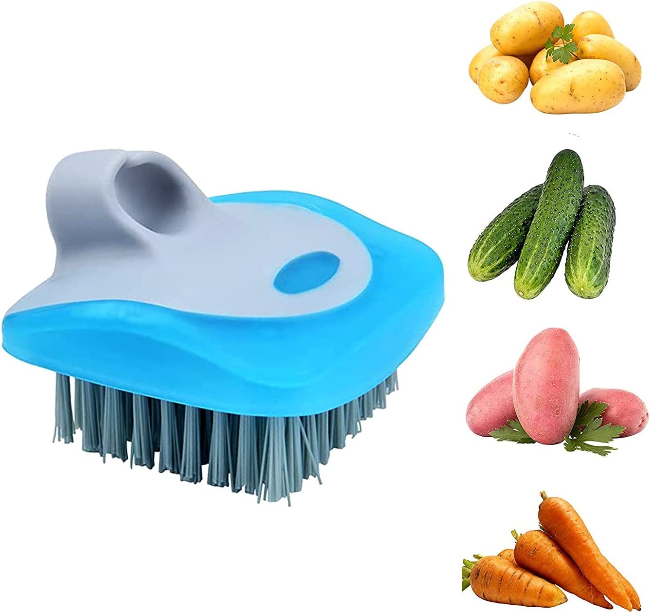 Scrubber for Food Potato Scrubber Mushroom Brush Mushroom Brush Vegetable Brush Scrubber for Food Flexible Bristles Potato Brush Vegetable Scrubber Brush (3pcs)