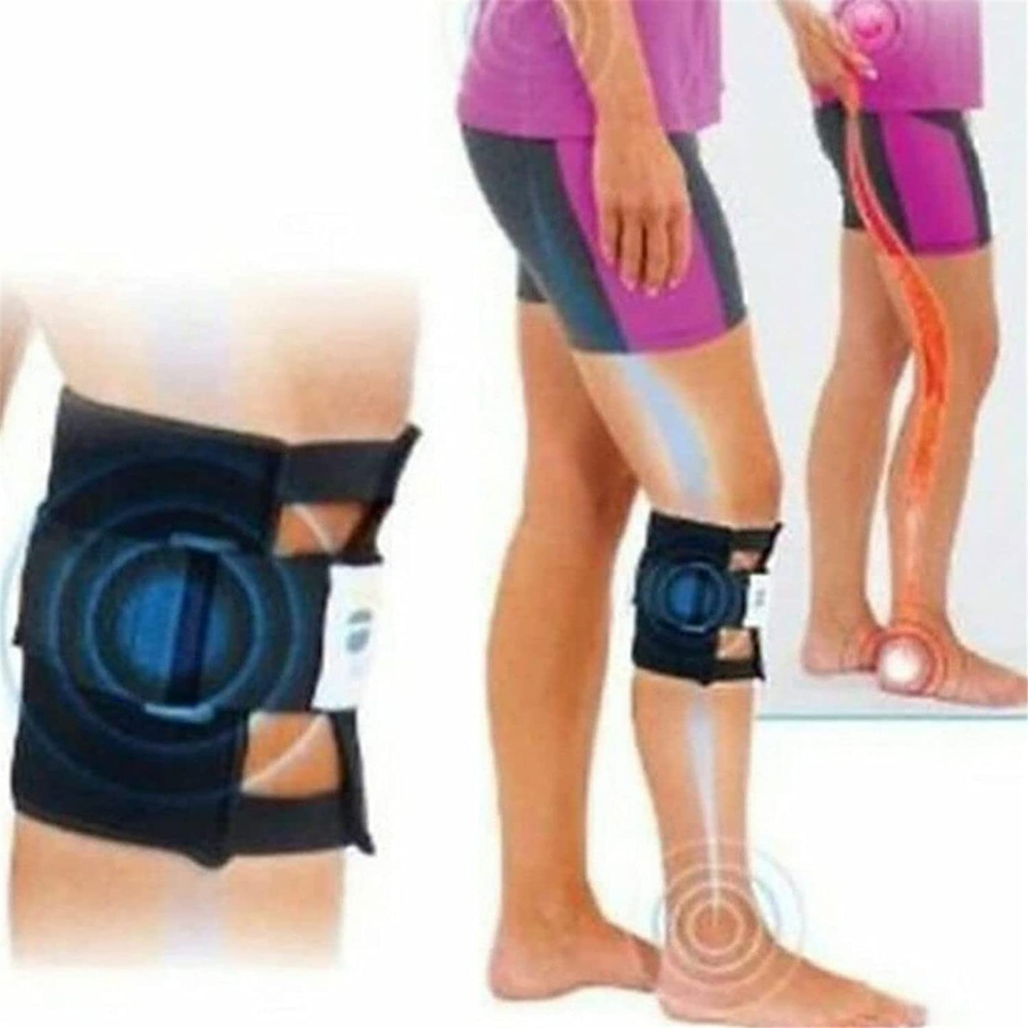 Pressure Point Brace Relieve Acupressure Leg Sciatica - Body Trigger Point Massager, Myofascial Release Tool, Adjustable Compression Knee Support Braces for Knee Pain