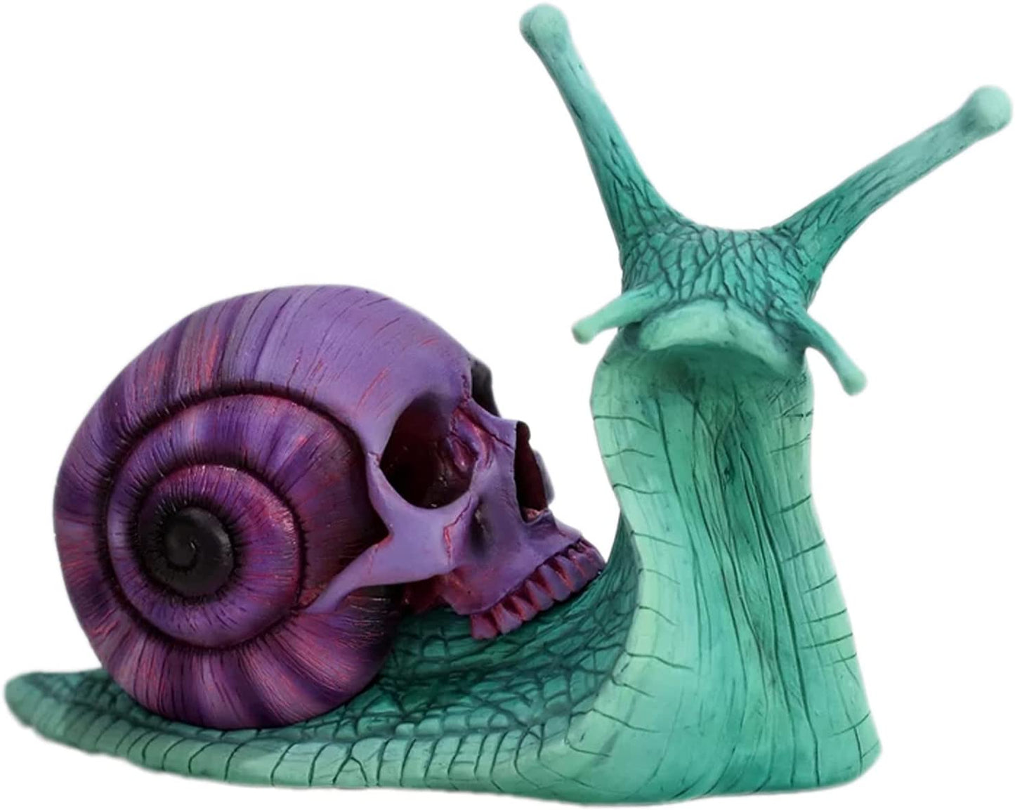 SIXIAO Snail Skull Sculpture,Snail Skull Sculpture Gothic Decoration,Halloween Decoration Snail Statue Terrace Snail Doll Crafts for Home Garden Decor(Purple),GF-695417