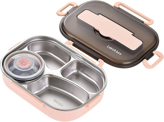 Lunch Box Thermal Insulation Bento Box Tableware Set Portable Lunch Containers For Kid Adult Student Children Keep Food Warm (2-Pink)