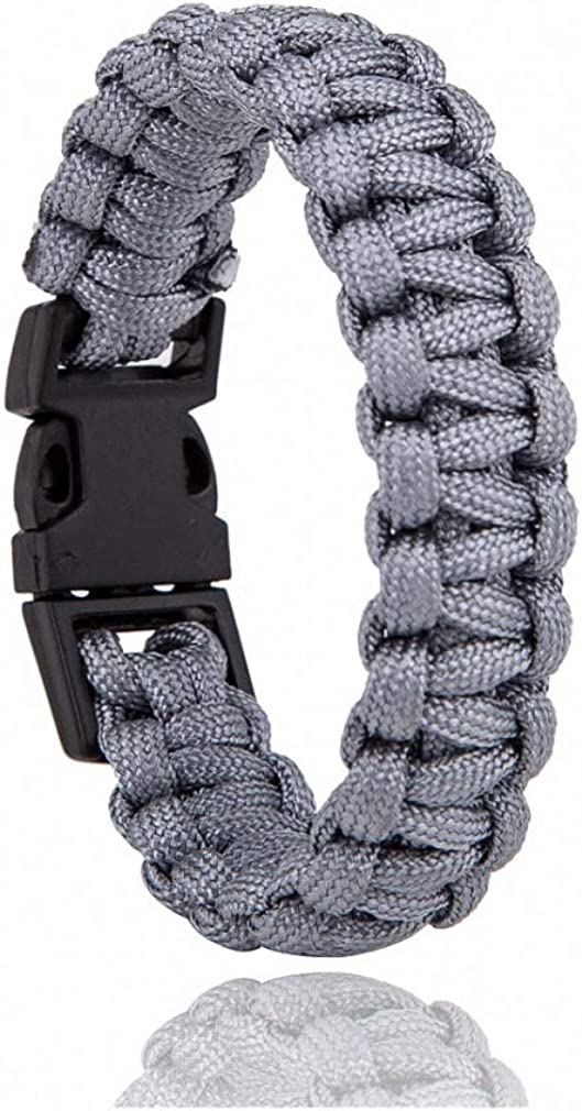Hynsin Survival Paracord Bracelet for Men Outdoor Camping Hiking Buckle Wristband Women Rope Bracelet Male Braided Jewelry