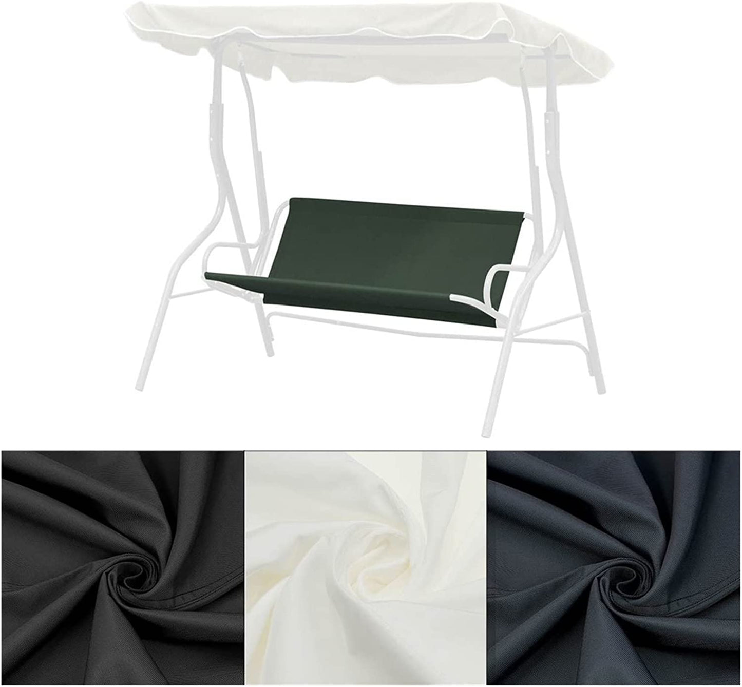 ZJYUUJE Outdoor Cushion Covers Waterproof Seater Waterproof Swing Cover,Chair Bench Replacement,Patio Garden Outdoor Swing Case Chair Cushion Backrest Cover Patio Swings with Canopy (Color : Black)