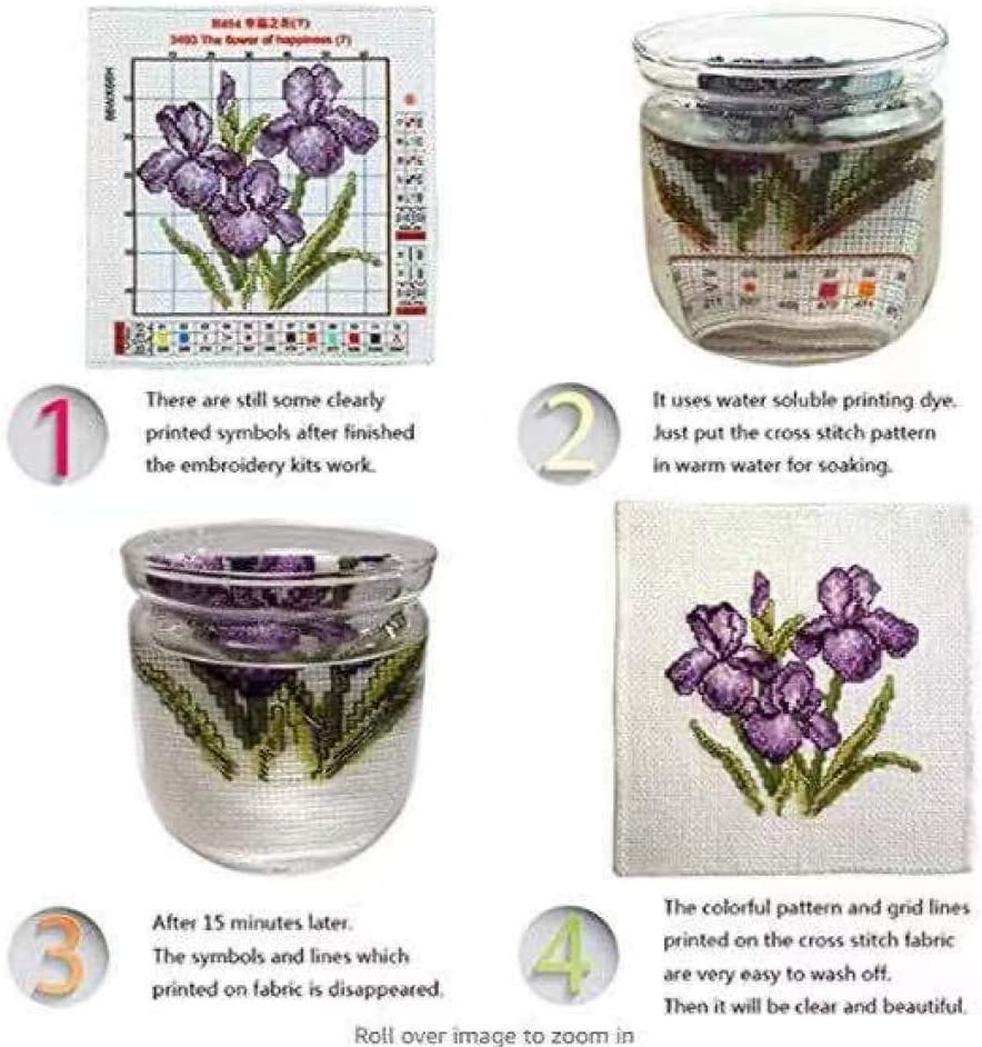 Stamped Cross Stitch Kits Beginners for adult Embroidery,Abstract mandala flower,16x20 inch DIY Cross Stitching Supplies Handicraft Crochet Christmas gift for Home Decor (11CT Pre-Printed)
