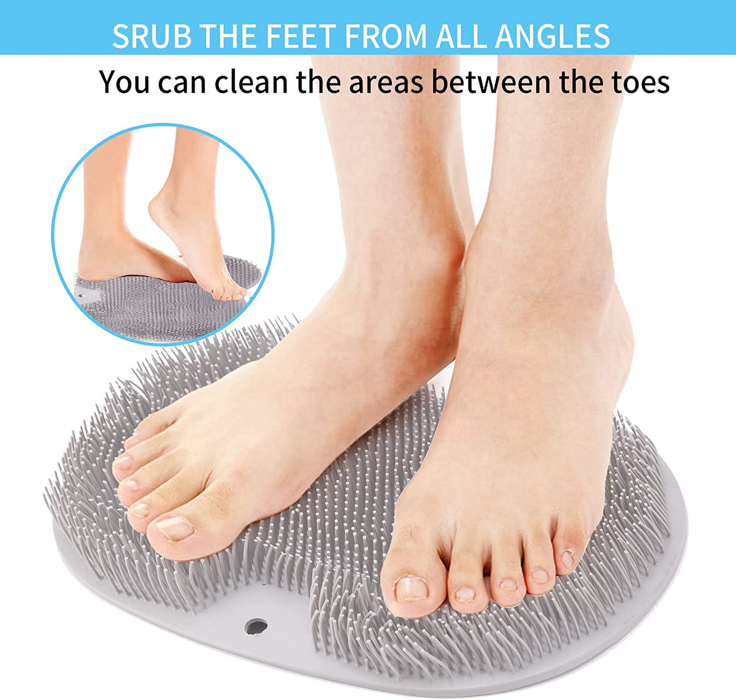 Libara Foot Scrubber for Use in Shower, Shower Foot Scrubber Massager Cleaner, Feet Cleaner Scrubber, Feet-Pain Reduce Massage Pad, Cleaner and Feet Pain