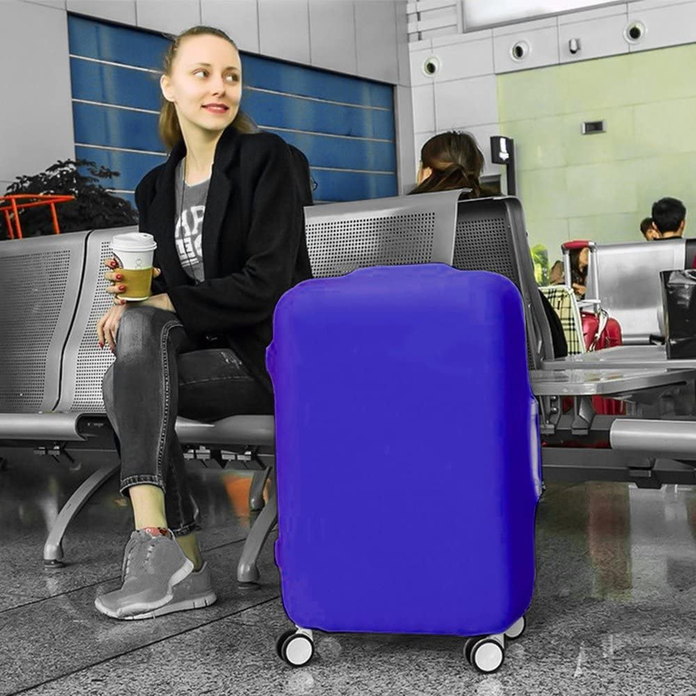 Wrightus Travel Luggage Cover Protector, Elastic Suitcase Dust-Proof Scratch-Resistant Fit for 22-24inch Suitcase (S 18''-20'', Blue)