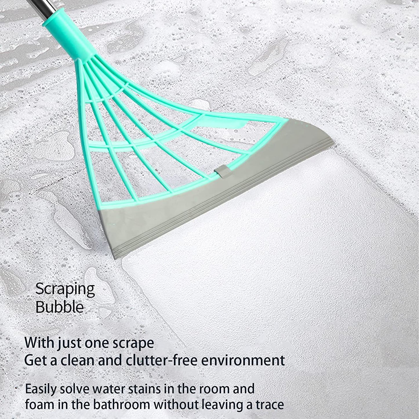 Brotomoyo Multifunction Magic Broom, Wipe Squeeze Silicone Mop, Silicone Bathroom Toilet Glass Scraper - Floor Clean Tools Wash Windows Pet Hair Non-Stick Sweeping and Kitchen (Green)